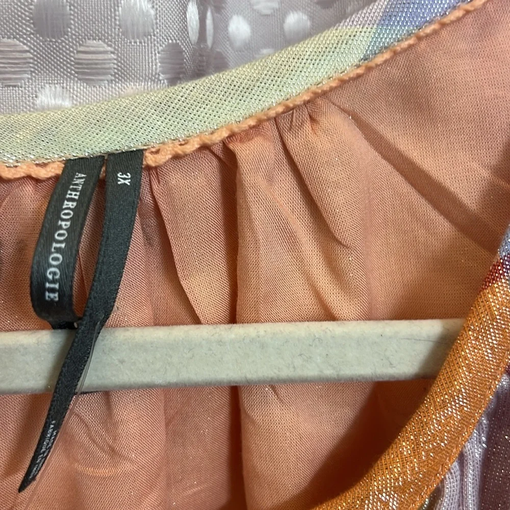 Anthropologie Pastel Stripe Mini Dress in Peach, Yellow & Blue - Picture 7 of 13